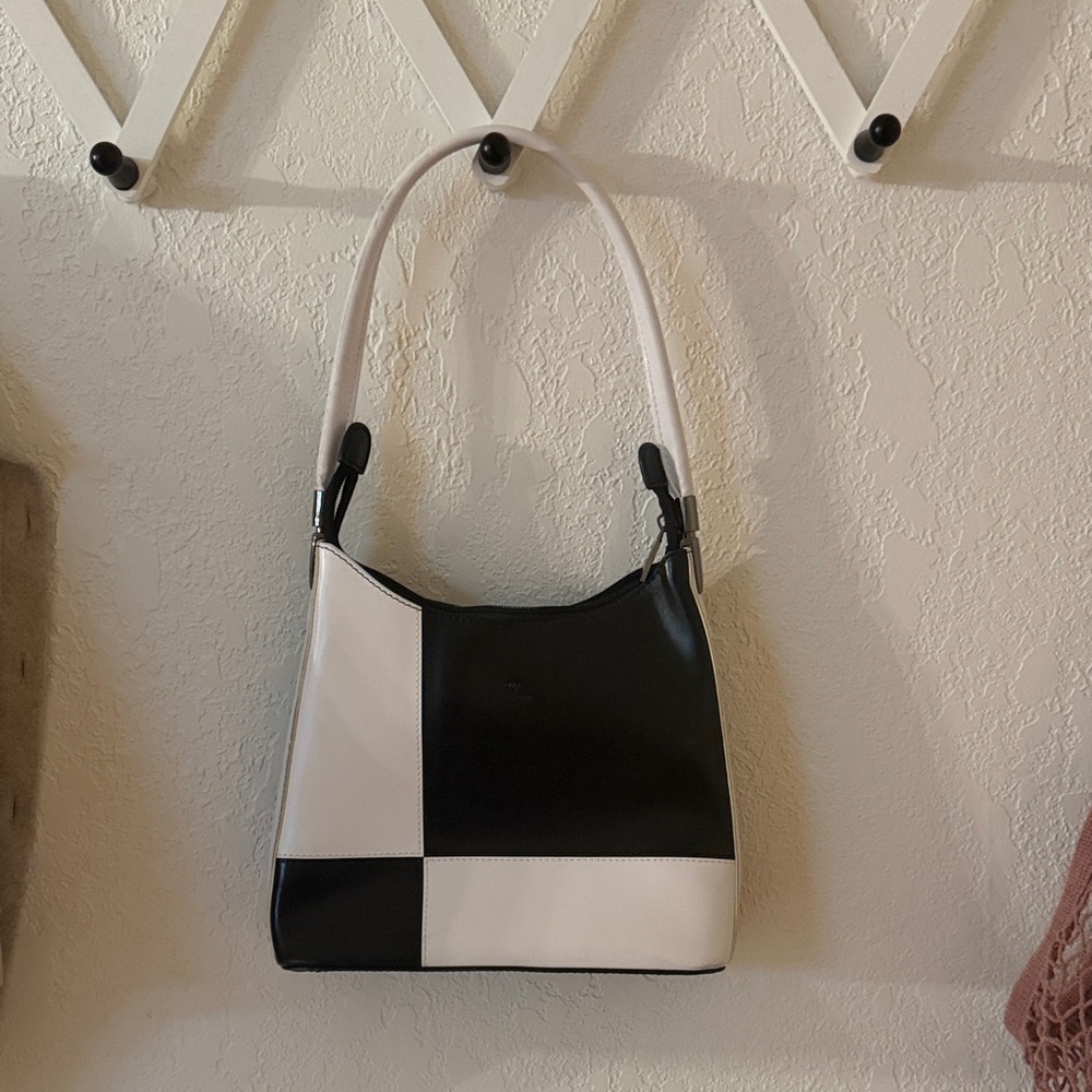 DANIELAMODA leather colorblock hobo shoulder bag